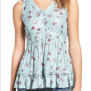 Hinge sleeveless floral blouse NWT size m